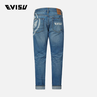 EVISU 2023秋季新品 男士家花印花九分牛仔裤2ESHTM2JE10917CX 牛仔蓝 32