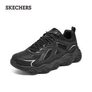 斯凯奇（Skechers）2023秋季缓震厚底老爹鞋男款轻便透气休闲运动鞋894264 全黑色/BBK 39