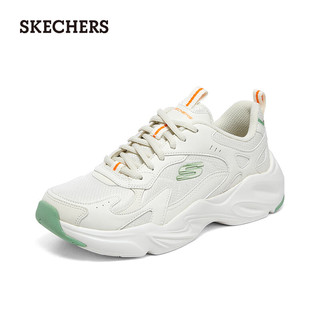 斯凯奇（Skechers）拼接运动鞋减震休闲鞋轻质复古老爹鞋女896270 自然色/多彩色/NTMT 35
