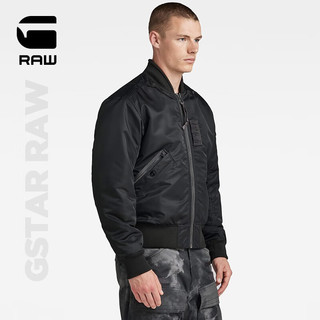 G-STAR RAW23秋冬新G-A1易打理罗纹立领夹层飞行员男士长袖夹克D23624 黑色 XS