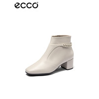 ecco 爱步 靴子女 2023年秋季真皮切尔西靴时尚粗跟女靴 型塑290933 黑色29093301001 39