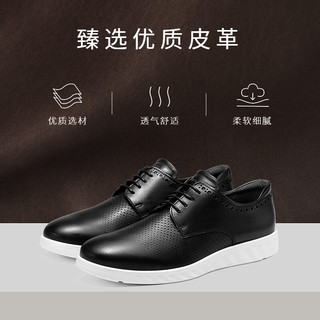 爱步（ECCO）舒适商务男皮鞋 2023年真皮正装皮鞋 轻巧混合344 黑色34401001 39