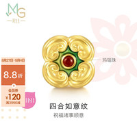 周生生 四合如意纹转运珠 足金Charme文化祝福 黄金串珠 93871C
