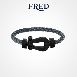 FRED 斐登 FORCE 10系列 0B0171-6B1186 几何18K白金手链 15cm 9.2g 风暴灰色