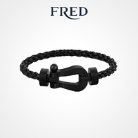 FRED 斐登 FORCE 10系列 0B0171-6B1170 几何18K白金手链 15cm 9.2g 黑色