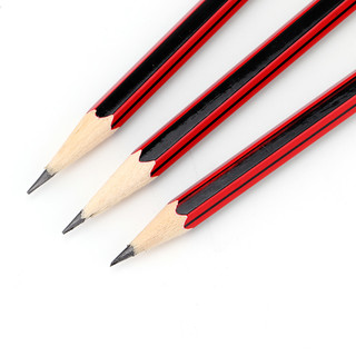 宝克（BAOKE） 铅笔 六角木杆铅笔 考试涂卡铅笔 经典红黑抽条 学生素描绘图铅笔(带橡皮头)文具 30支六角2B  PL1691