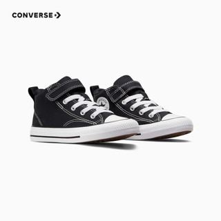 Converse 匡威小童鞋男女童中帮帆布鞋2023儿童魔术贴易穿脱休闲板鞋 黑 31码 适合脚长20cm