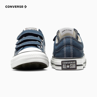 Converse 匡威小童鞋男女童低帮帆布鞋2023儿童魔术贴易穿脱星箭板鞋 深蓝/白 29码 适合脚长19cm