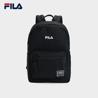 FILA 斐乐背包款2023冬季男子双肩包大容量简约休闲包女 正黑色-BK XS