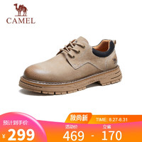 骆驼（CAMEL）低帮工装鞋英伦牛皮休闲男士马丁鞋 G13A076127 沙色/黑 38