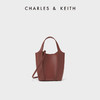 CHARLES & KEITH CHARLES&KEITH复古CK2-51220011斜挎小托特水桶包 Chocolate巧克力色
