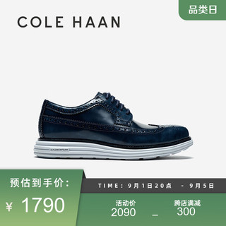 COLE HAAN 歌涵 colehaan/歌涵 男鞋牛津鞋 23年秋季布洛克雕花休闲皮鞋C37856 藏青-C37856 40