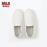 无印良品（MUJI）男女通用 不易沾水懒式运动鞋 无性别男款女款 帆布鞋小白鞋 米白色 220mm/34码(2.0)