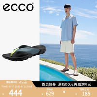 ecco 爱步 沙滩鞋 男士休闲潮流轻便牛皮人字拖 驱动801804 黛青色