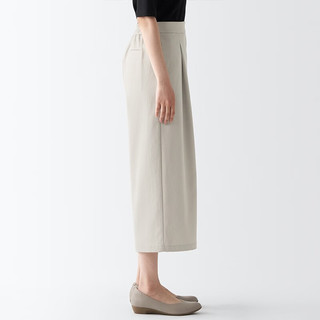 无印良品（MUJI） 女式 聚酯纤维 七分裤 裤子 休闲裤  BE1PAC3A 淡黄色 L（165/70A）