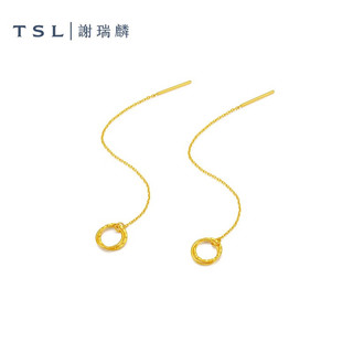 谢瑞麟（TSL） 5G黄金圆环耳线女足金几何耳饰XK676 定价类（约1.6g）