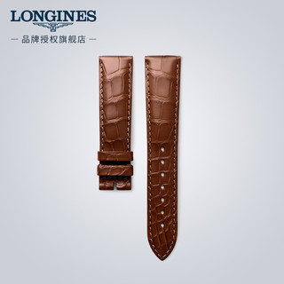 浪琴（LONGINES）经典复刻系列 男士哑光棕色鳄鱼皮表带L682119977