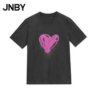 江南布衣（JNBY）23夏T恤棉质印花短袖5N611036K 011/炭黑 XS