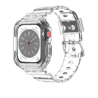 KEZTNG 适用apple watch8手表表带iwatch7/6/5/4/3/2透明保护套一体苹果手表带se硅胶S7防摔S5男女款49个性s6配件s8
