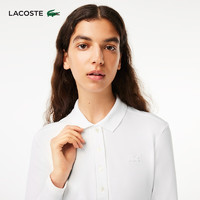 LACOSTE法国鳄鱼女装23秋季新款纯色白色基础款长袖POLO衫|PF5464 001/白色 40/L/170