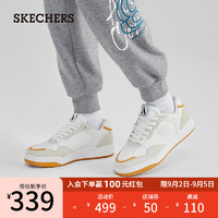 斯凯奇（Skechers）2023秋季复古潮流休闲运动鞋子男款透气舒适轻质板鞋183241 白色/黄色/WYL 39.5