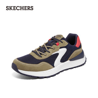 斯凯奇（Skechers）2023秋季吸震耐磨舒适户外休闲运动鞋子男183265 海军蓝色/棕褐色/NVTN 39.5