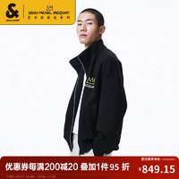 杰克·琼斯（JACK&JONES）秋季男装BSQ联名小皇冠长袖防风上衣立领胶印风衣大衣外套男 黑色-E41 165/88A/XS