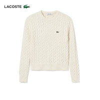 LACOSTE法国鳄鱼女装23秋季新款时尚百搭针织毛衫|AF0633 NYV/米白色 34/XS/155