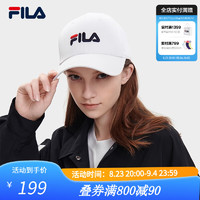 FILA 斐乐棒球帽款2023秋休闲帽子鸭舌帽遮阳帽男女 标准白-WT XS