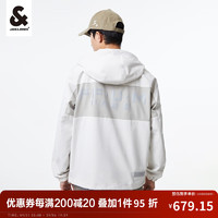 杰克·琼斯（JACK&JONES）秋季男装潮流户外运动长袖上衣登山服连帽防晒夹克外套男士 白色 175/96A/M