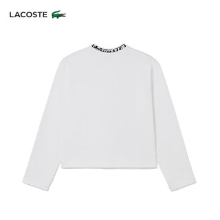 LACOSTE法国鳄鱼女装23夏季新款潮流圆领长袖T恤|TF7782 001/白色 32/XXS/150