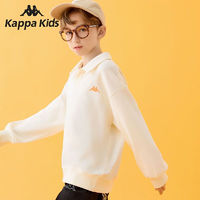 Kappa Kids背靠背卡帕童装男女童polo衫2023春秋款时尚运动休闲长袖上衣衬衫 杏色 身高120cm
