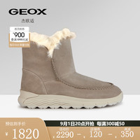 GEOX杰欧适女鞋2023秋冬季休闲舒适时尚雪地靴SPHERICA D3626C 沙色C5004 35