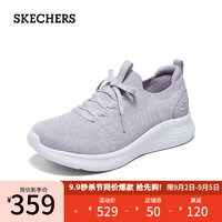 斯凯奇（Skechers）秋季女子时尚休闲鞋网布透气一脚蹬鞋149769 薰衣草色/粉红色/LVPK 35