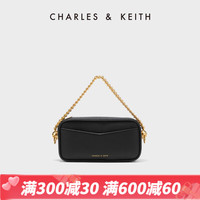 CHARLES&KEITH23秋季CK2-80782010新年拉链式斜挎小方包女包 Black黑色
