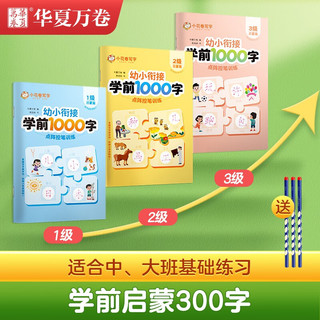 华夏万卷 学前1000字点阵控笔训练字帖1-3级启蒙篇 3-8岁幼小衔接幼儿园字帖儿童正楷书法笔画笔顺字帖