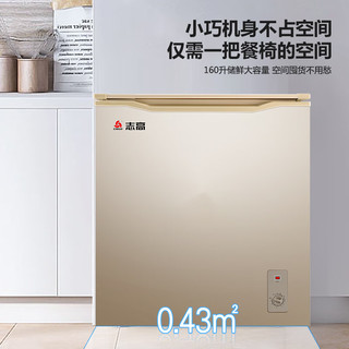 志高（Chigo）微霜冷柜 160升家用冰柜节能低音冷藏冷冻六档调节一级能耗单温小型冰柜BD/BC-160A228DW(带风机）