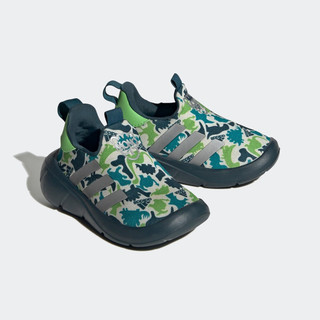adidas阿迪达斯轻运动MONOFIT TR男女婴童休闲一脚蹬学步鞋 草绿色/蓝绿色/银灰色 24(140mm)