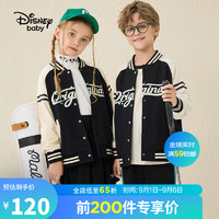 迪士尼（Disney）童装儿童男女童长袖棒球服外套复古学院风上衣23秋DB331IE10黑140