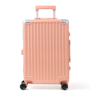 NAUTICA行李箱20英寸商务旅行箱拉杆箱男女登机铝框密码箱学生皮箱杏红