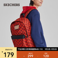 斯凯奇（Skechers）男女同款双肩背包L323U105 橘红色棋盘格/03Y4 20升以下