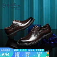 金利来（goldlion）男鞋男士正装时尚商务皮鞋舒适耐磨德比鞋G508330352CCB棕色39