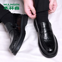木林森（MULINSEN）男鞋时尚休闲透气软底男士一脚蹬懒人乐福鞋 DB22706