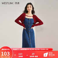 西遇韩系复古减龄针织衫外套女2023秋装红色短款开衫女上衣 酒红色（L/XL预售9月8日） S