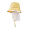 UV100儿童防晒帽防紫外线夏季护颈渔夫帽户外男女童遮阳帽子23309 花漾黃-遮蔽率99.67 % F