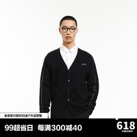 太平鸟女装 太平鸟男装2023秋季刺绣修身毛开衫 B1EAD3102 黑色1（修身） XXL