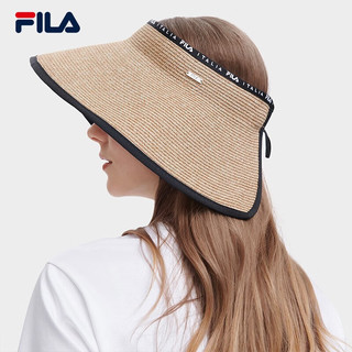 斐乐（FILA）女子空顶帽2023夏季织帽户外休闲宽檐遮阳帽 鞣质棕-BG XS