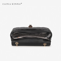 Cain Kenna CK1-210259女包菱格链条单肩斜挎包大容量腋下包 黑色（大版）