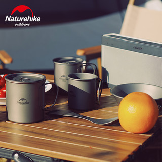 Naturehike 钛杯钛碗野餐纯钛折叠水杯便携式露营餐具套装