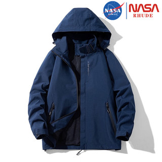 NASA RHUDE冲锋衣男女外套户外进藏登山服外套可拆卸内胆防风防水夹克 男款灰色 2XL